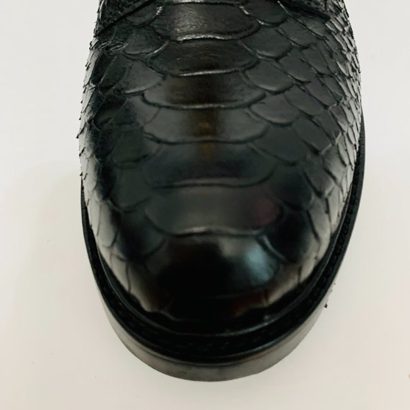 JEFFREY CAMPBELL LEATHER SNAKESKIN EMBOSSED ANKLE BOOTIE BOOTS NWOT - Picture 6 of 11